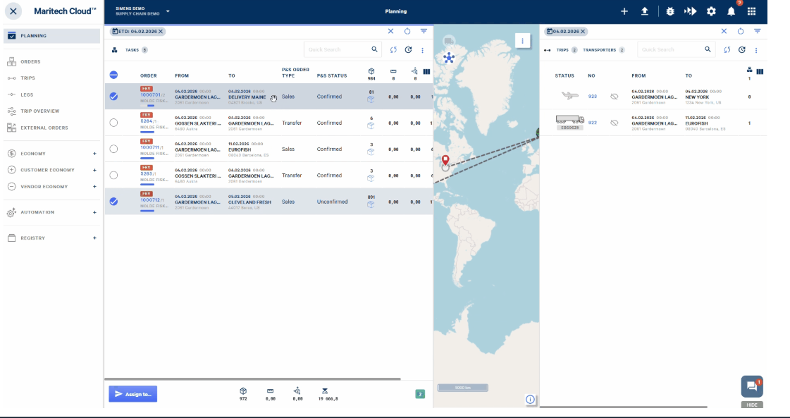 Transport planning: from spreadsheets to an automated flow